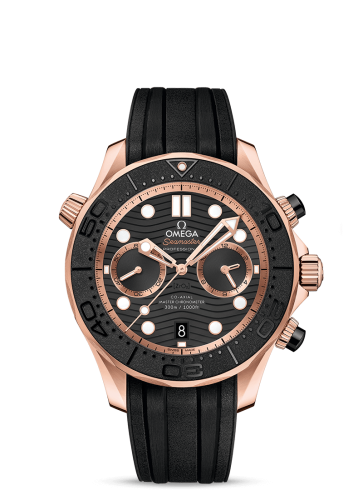 Omega Seamaster Diver 300M Master Co-Axial Chronograph 44 Sedna Gold / Black / Rubber